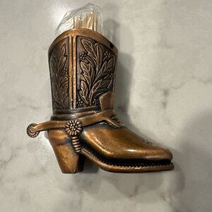 Souvenir Copper Cowboy Boot 2.5" Tall Toothpick Holder